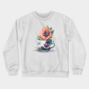 Flower in a Tea Cup Crewneck Sweatshirt